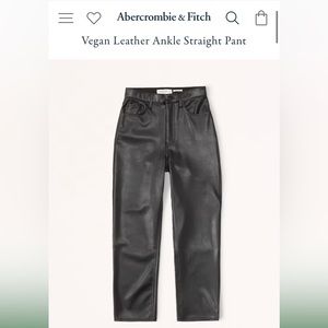 Abercrombie vegan leather ankle straight pant short